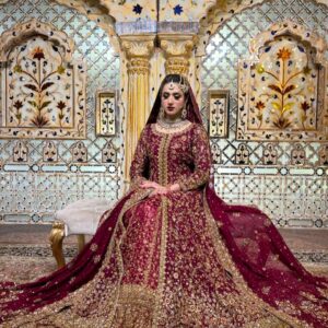 Anari Red Gown With Farshi Sharara