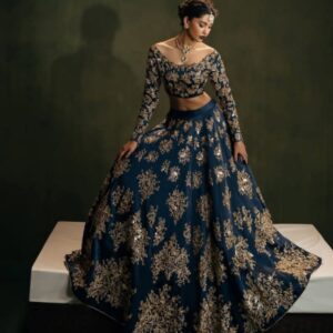 Teal Blue Lengha Choli